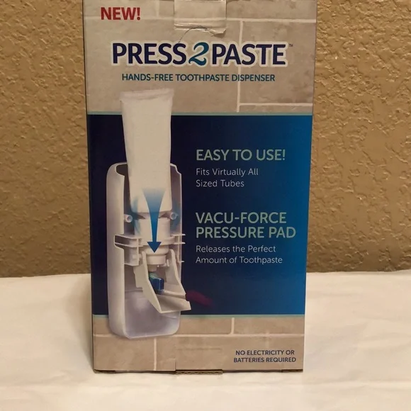 New in Box Press2Paste Hands Free Toothpaste Dispenser. Never used. Bonus holder - Picture 15 of 16